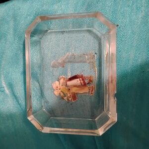 Vintage Etched Crystal/Glass Salt Cellar, 1930s